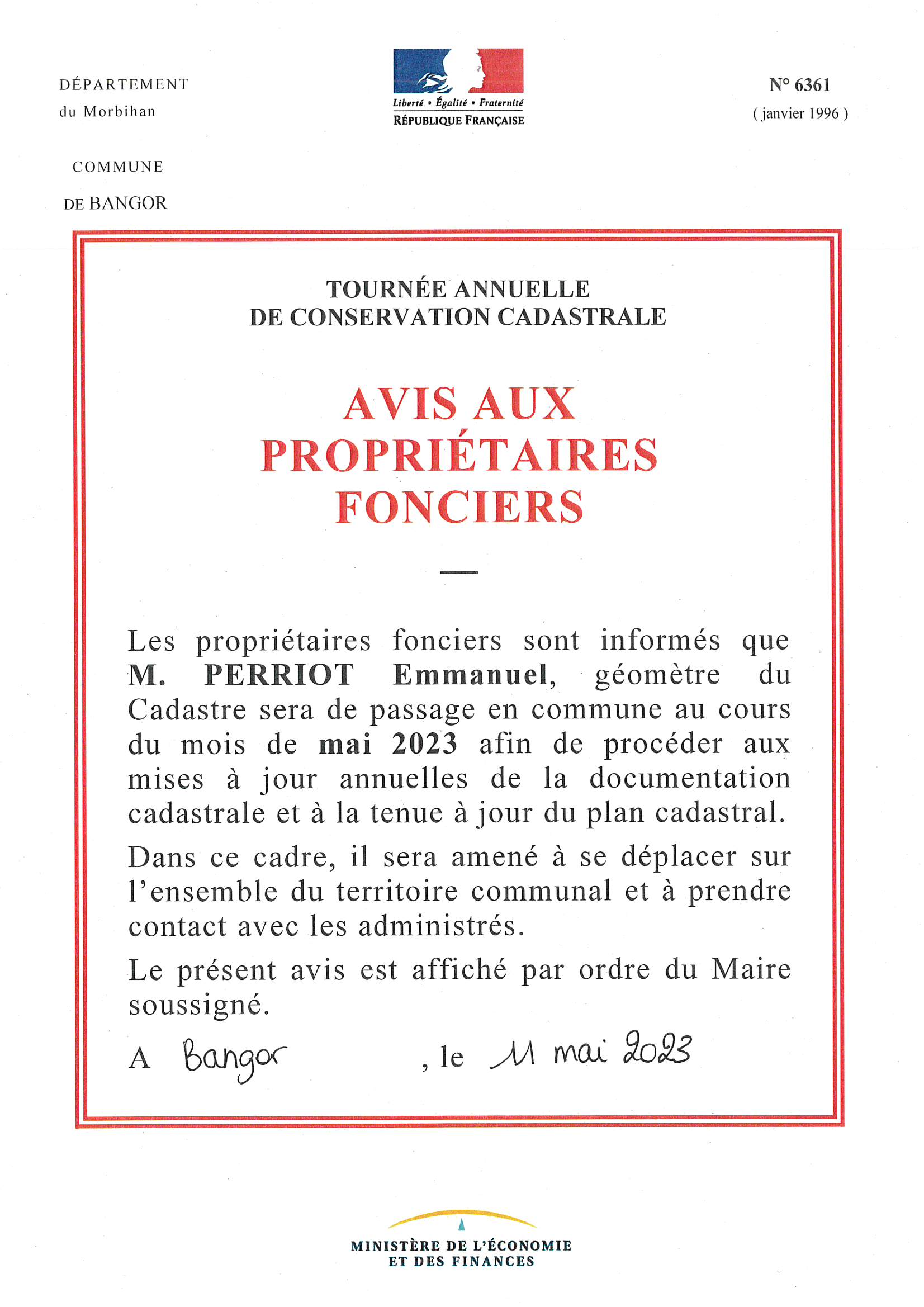 AVIS PROPRIETAIRES FONCIERS